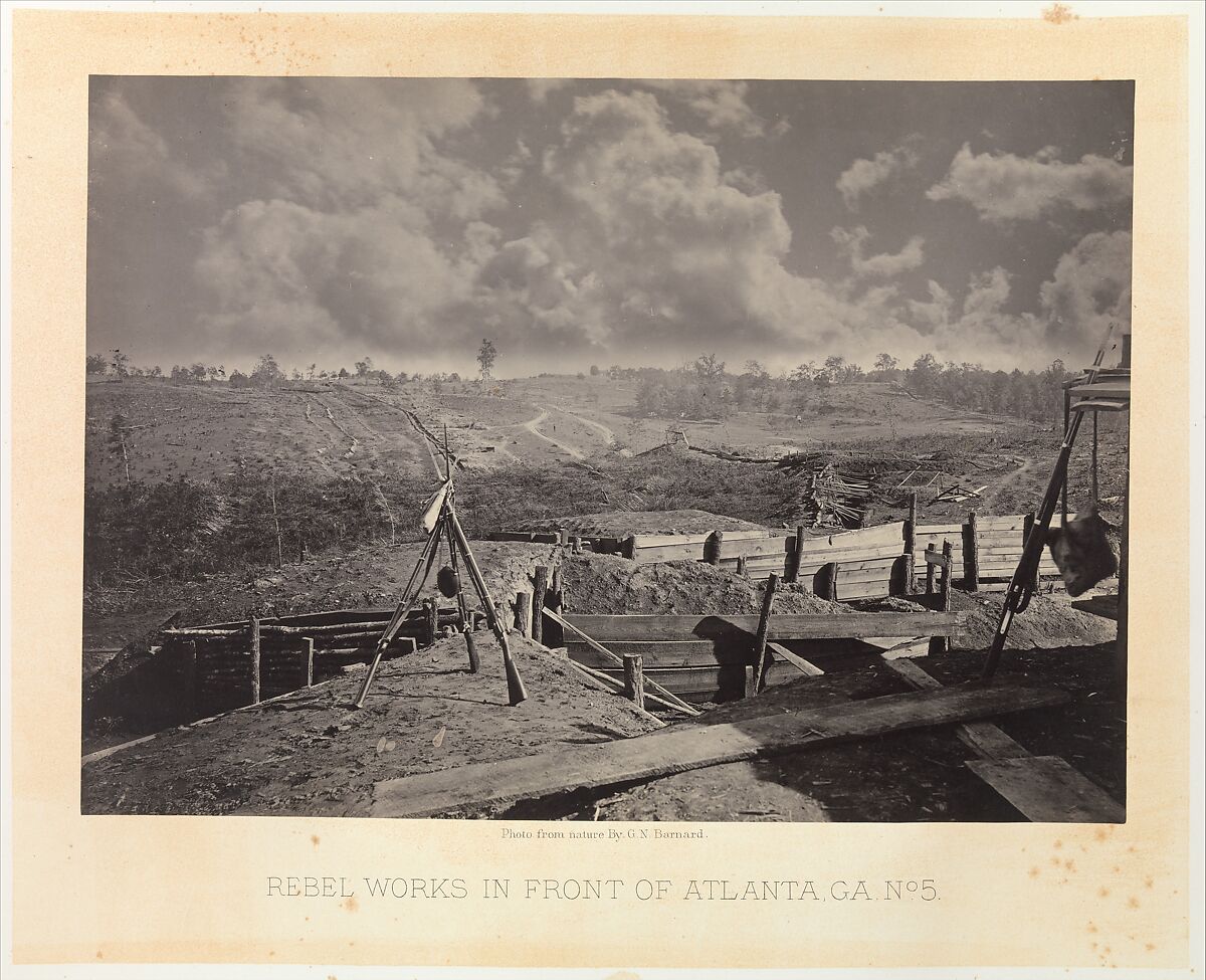 Rebel Works in Front of Atlanta, Georgia No. 5, George N. Barnard (American, 1819–1902), Albumen silver print from glass negative 