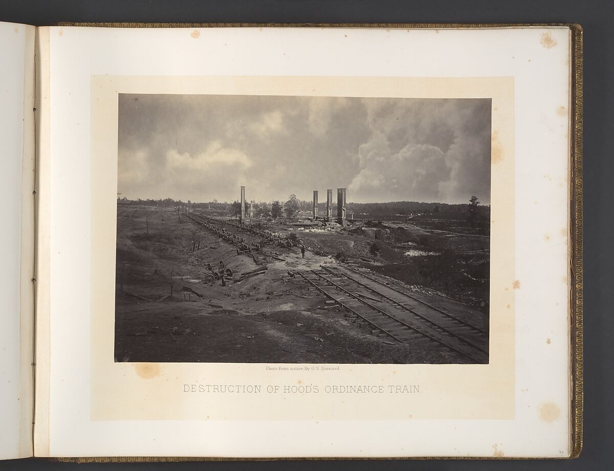 Destruction of Hood's Ordinance Train, George N. Barnard (American, 1819–1902), Albumen silver print from glass negative 