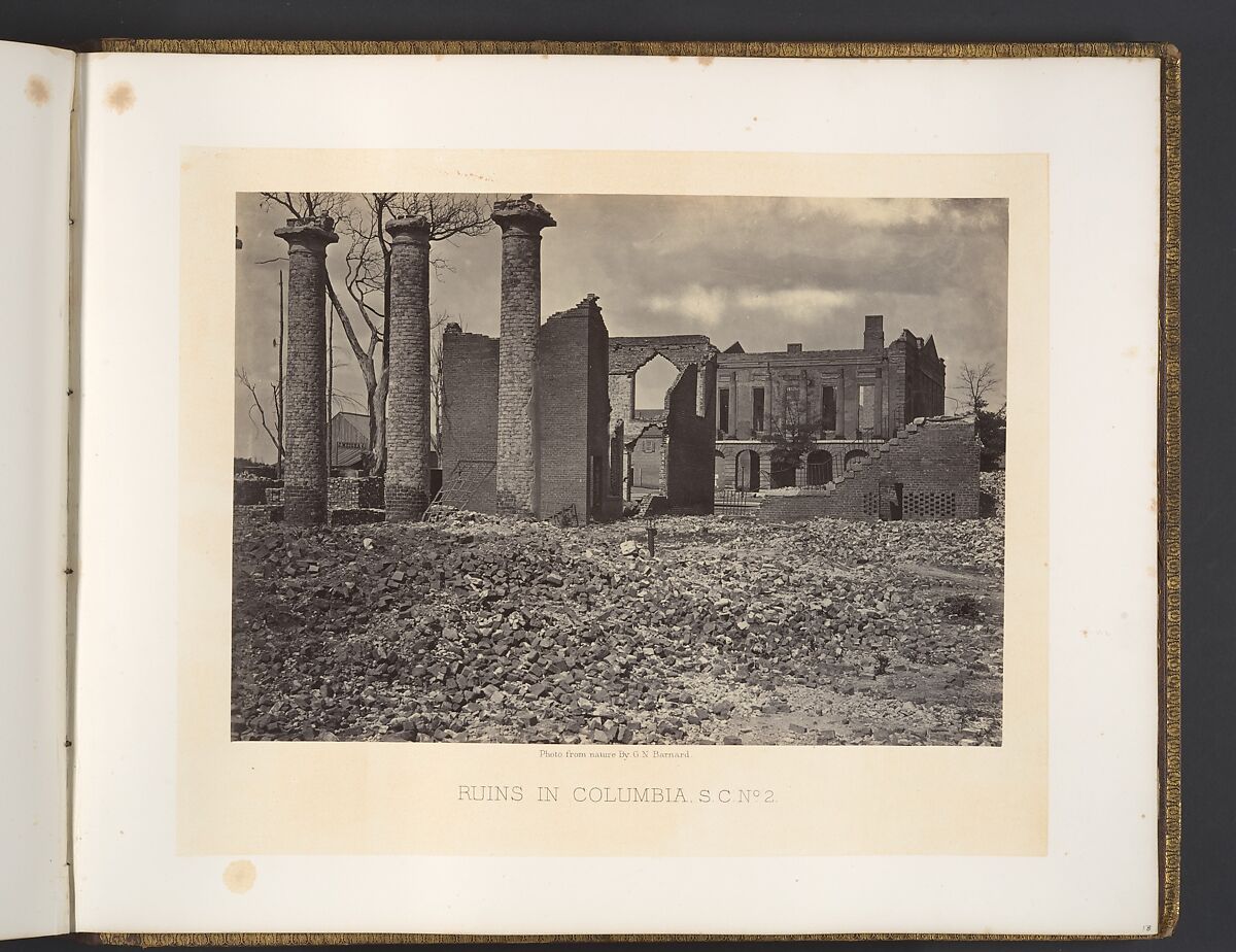Ruins in Columbia, South Carolina No. 2, George N. Barnard (American, 1819–1902), Albumen silver print from glass negative 