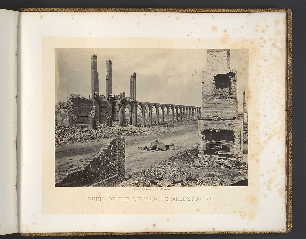 Ruins of the R.R. Depot, Charleston, South Carolina, George N. Barnard (American, 1819–1902), Albumen silver print from glass negative 