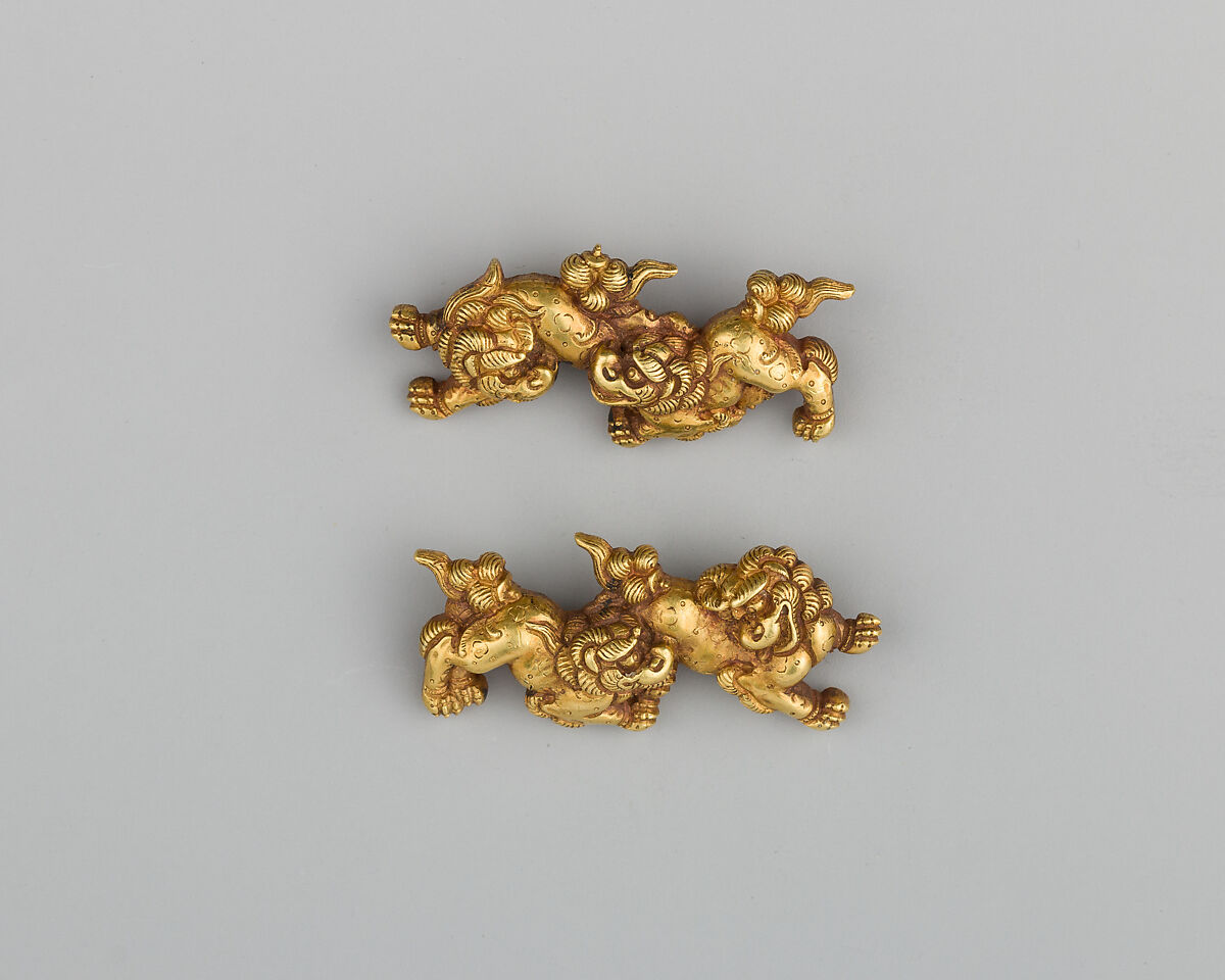 Pair of Sword-Grip Ornaments (Menuki), Gold, Japanese 