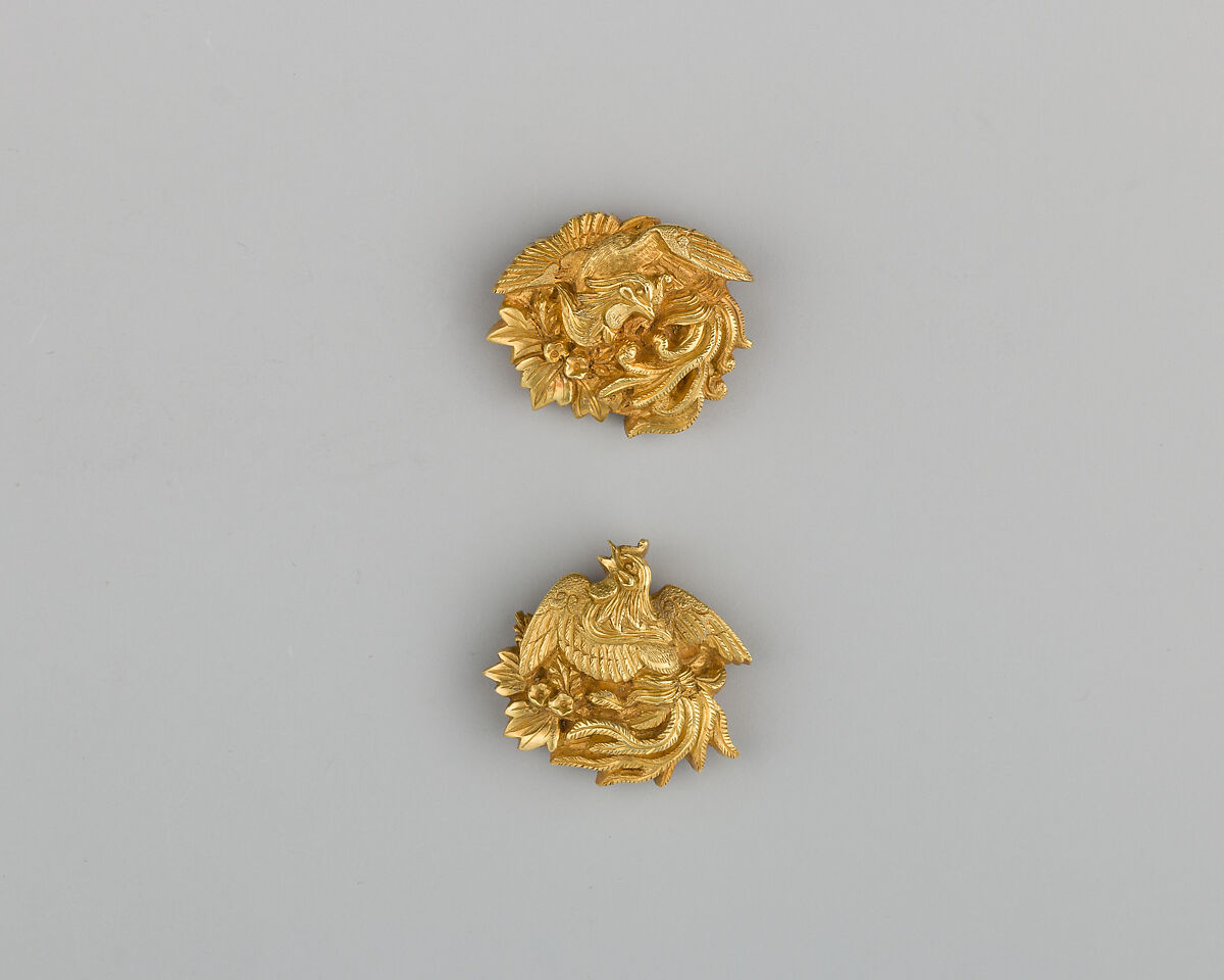 Pair of Sword-Grip Ornaments (Menuki), Gold, Japanese 