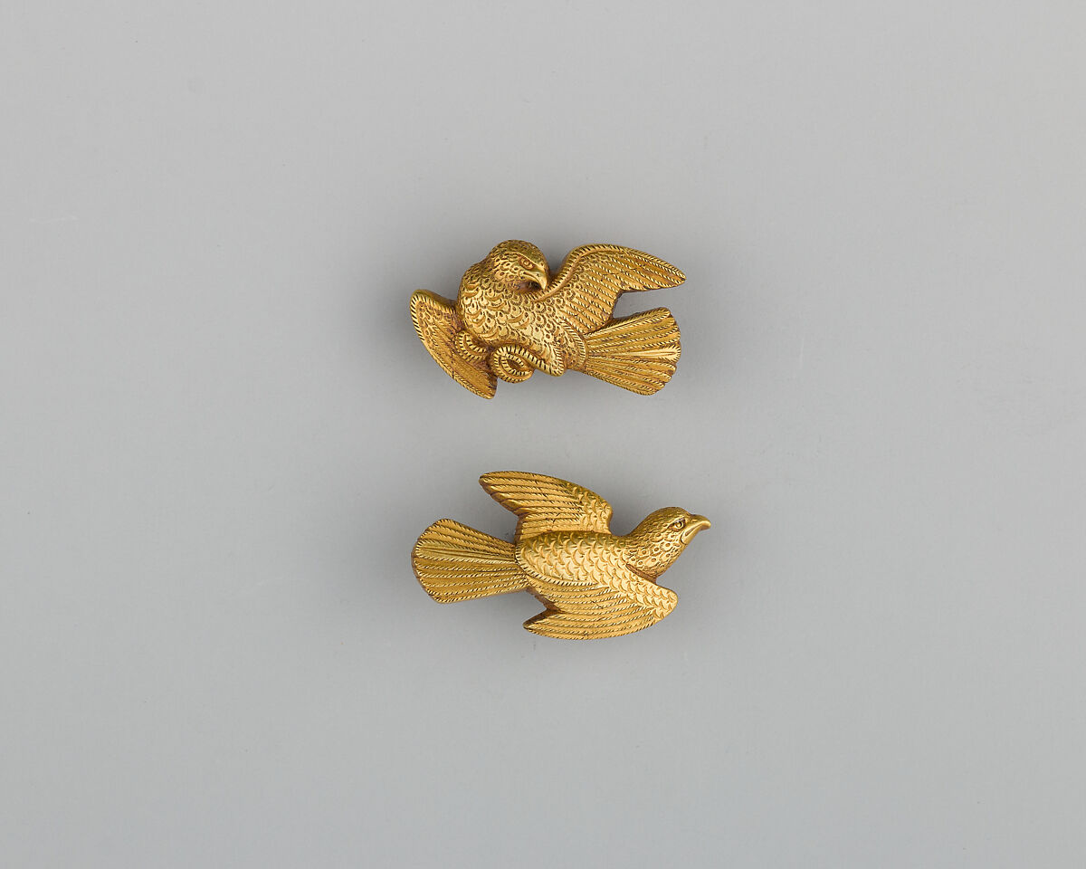 Pair of Sword-Grip Ornaments (Menuki), Gold, Japanese 