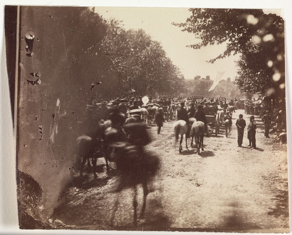 [Grand Army Review, Pennsylvania Avenue, Washington], Alexander Gardner (American, Glasgow, Scotland 1821–1882 Washington, D.C.), Albumen silver print from glass negative 