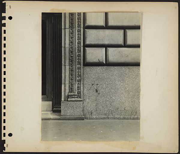 [Building Front Detail with Acanthus Molding in Doorway, New York City], Rudy Burckhardt (American (born Switzerland), Basel 1914–1999 Searsmont, Maine), Gelatin silver prints 