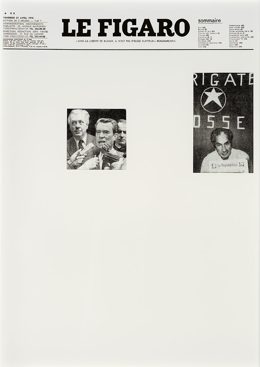 April 21, 1978, Sarah Charlesworth (American, East Orange, New Jersey 1947–2013 Hartford, Connecticut), Chromogenic prints