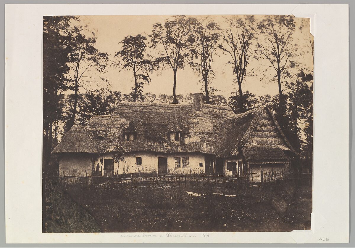 Ancienne Ferme à Pérenchies, Alphonse Le Blondel (French, Bréhal 1814–1875 Lille), Salted paper print from paper negative 