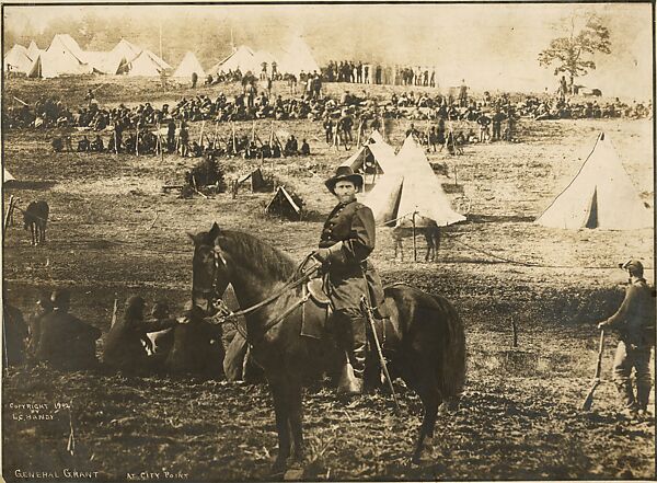 General Ulysses Grant at City Point, Levin Corbin Handy (American, 1855–1903), Gelatin silver print from glass negative 