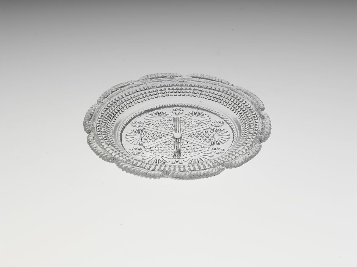 Cup Plate, Lacy pressed glass