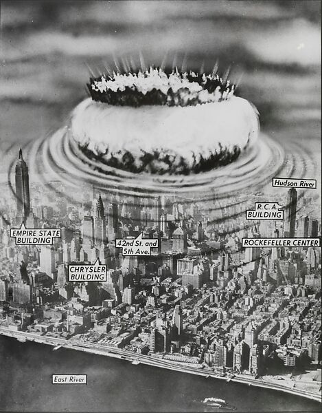 New York Nightmare: Air-burst Atomic Bombs Make Cities in the Northeast Obsolete..., John Carlton (American, active 1940s–50s), Gelatin silver print 