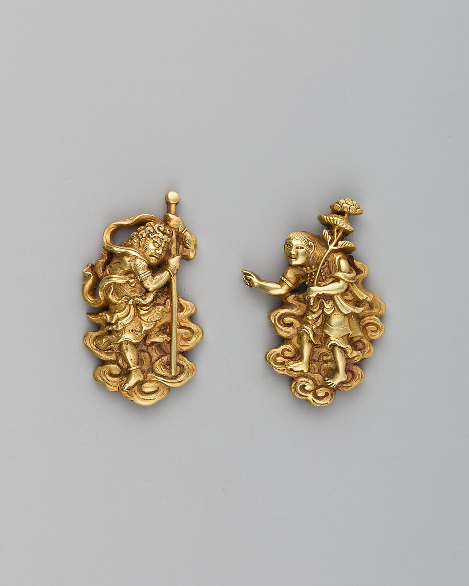 Pair of Sword-Grip Ornaments (Menuki), Gold, Japanese 