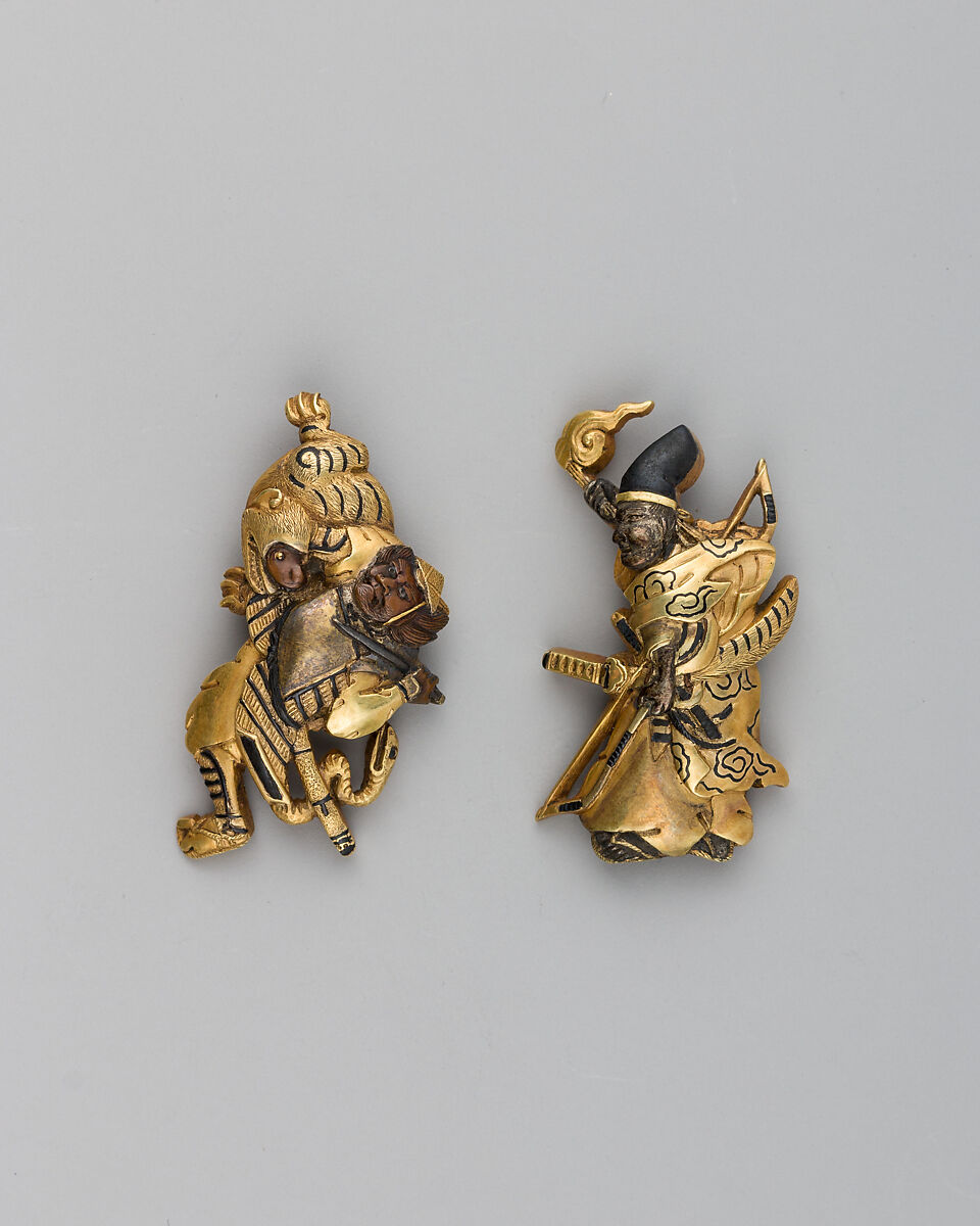 Pair of Sword-Grip Ornaments (Menuki), Gold, Japanese 