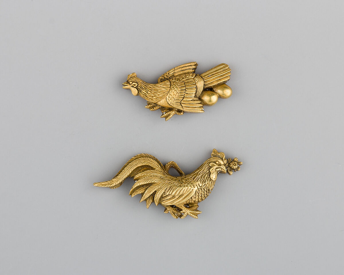 Pair of Sword-Grip Ornaments (Menuki), Gold, Japanese 