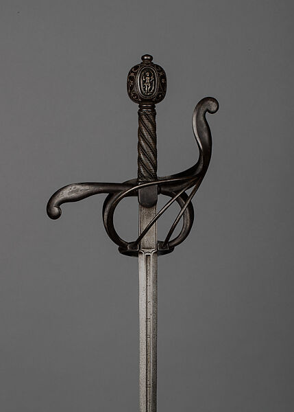 Rapier in 15th Century German Style, Steel, silver, German