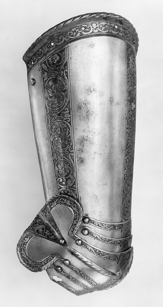 Elements of an Armor Garniture Made for Henri I de Montmorency (1534–1614), Comte de Damville and Constable of France, Steel, gold, brass, leather, French