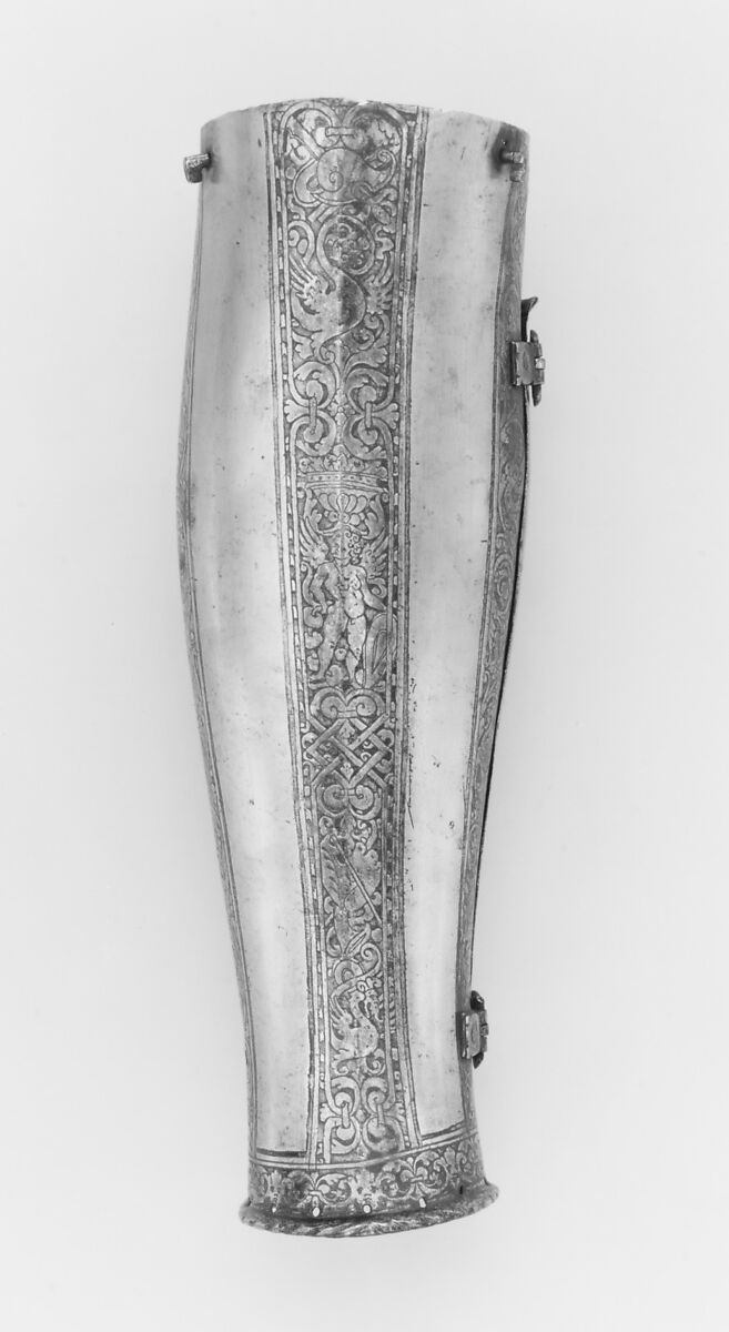 Elements of an Armor Garniture Made for Henri I de Montmorency (1534–1614), Comte de Damville and Constable of France, Steel, gold, brass, leather, French