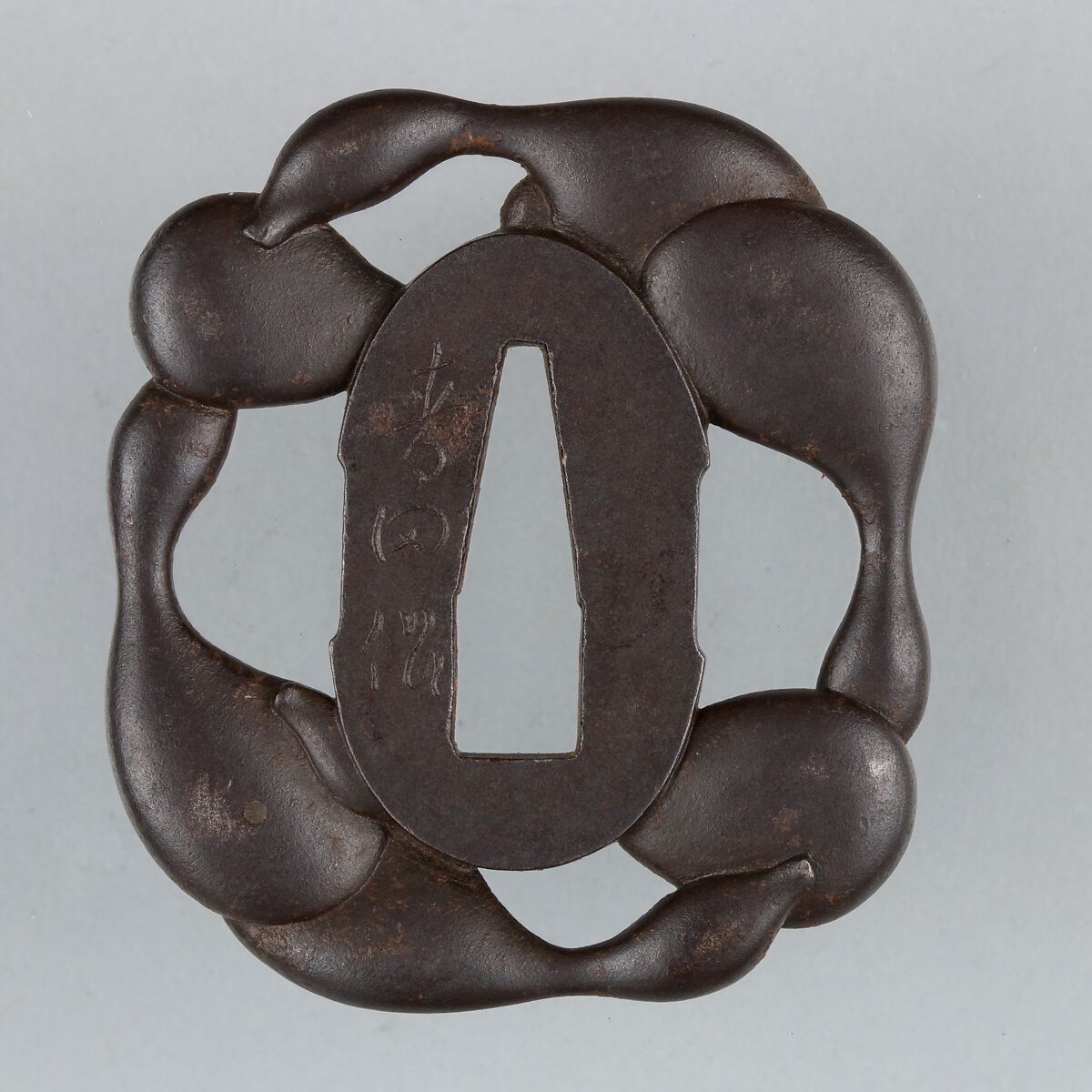 Sword Guard (Tsuba), Iron, copper, Japanese 