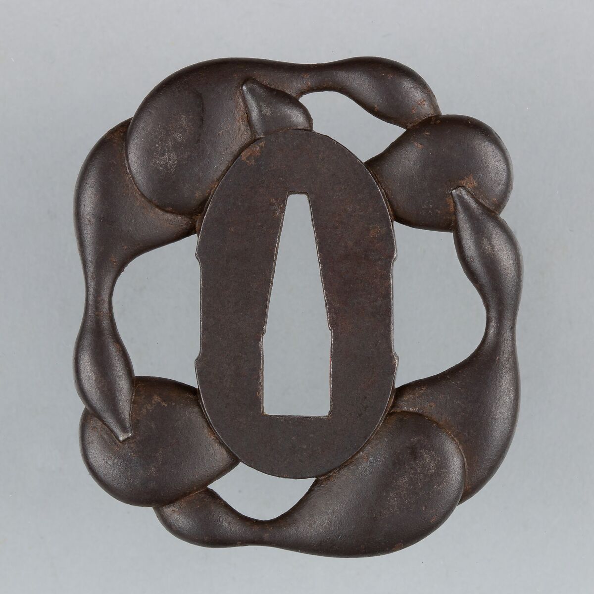 Sword Guard (Tsuba), Iron, copper, Japanese