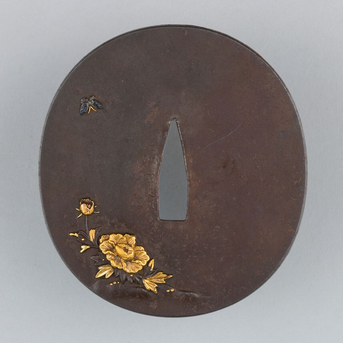 Sword Guard (Tsuba), Iron, gold, silver, copper, Japanese