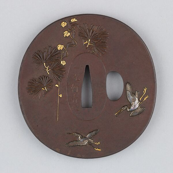 Sword Guard (Tsuba), Iron, gold, silver, copper-silver alloy (shibuichi), copper-gold alloy (shakudō), copper, Japanese