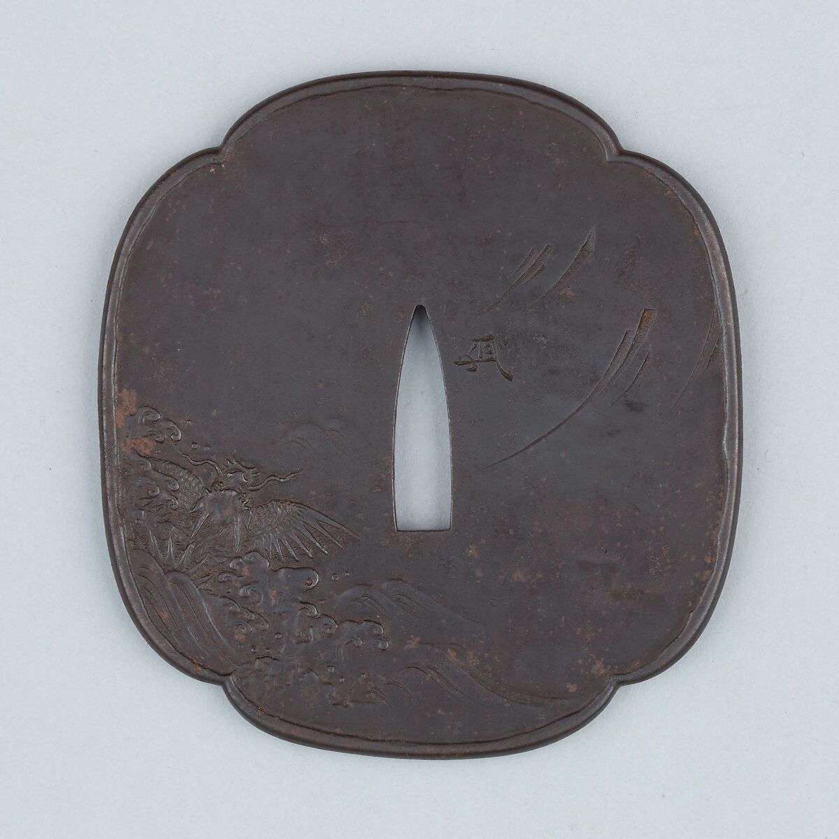 Sword Guard (Tsuba), Iron, copper, Japanese