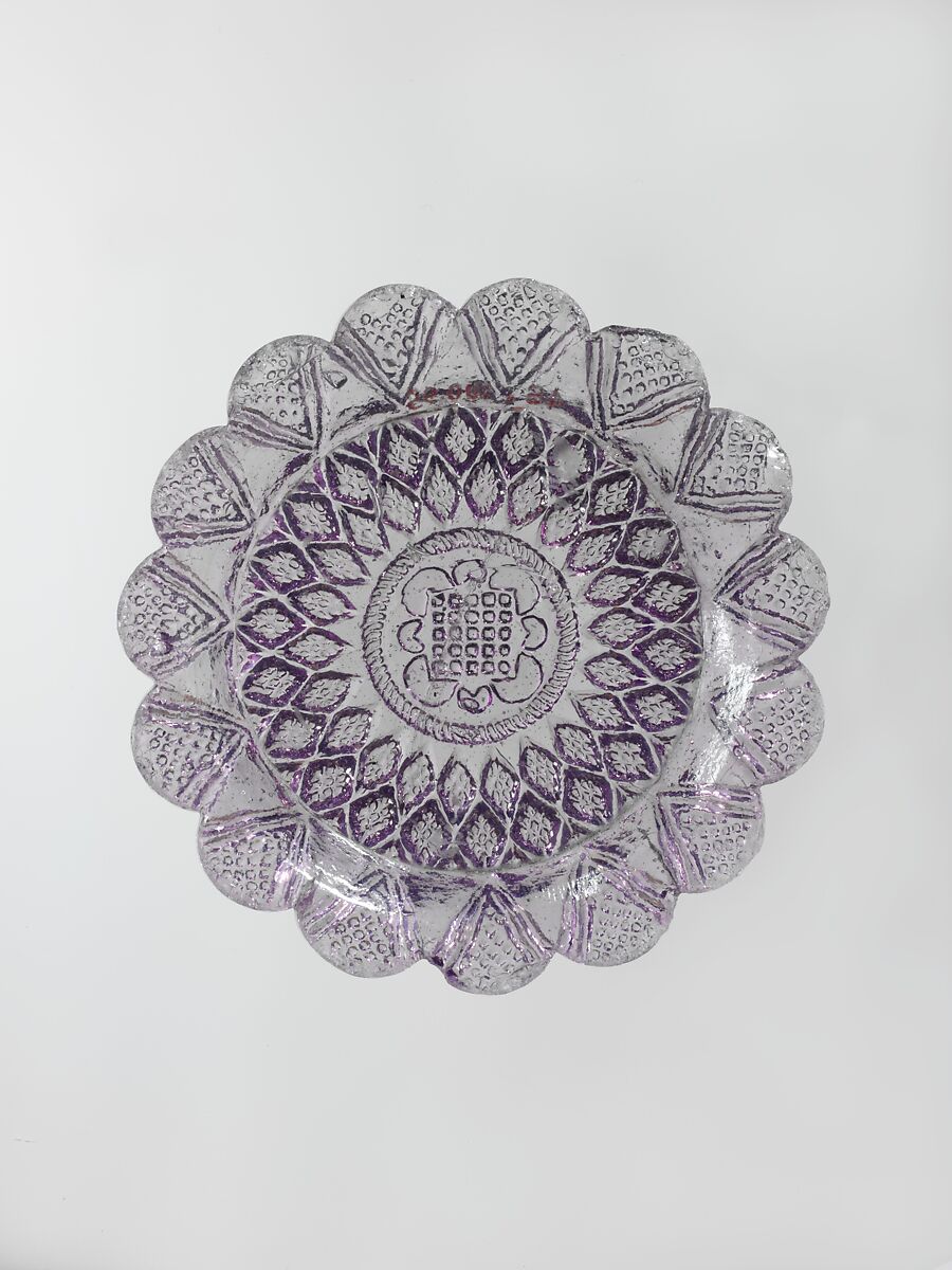 Cup plate, Possibly Boston &amp; Sandwich Glass Company (American, 1825–1888, Sandwich, Massachusetts), Pressed glass, American 