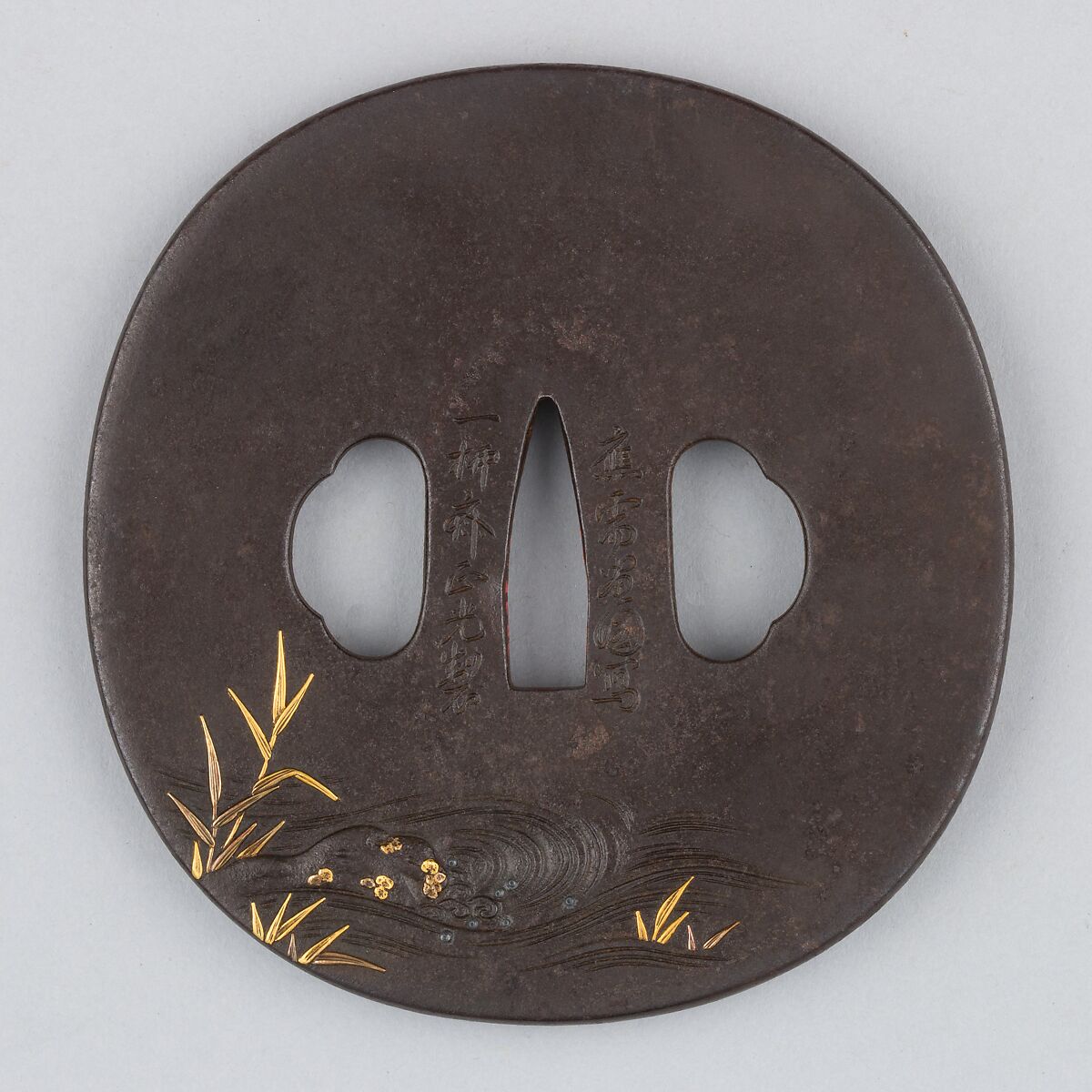 Sword Guard (Tsuba), Iron, gold, copper, Japanese