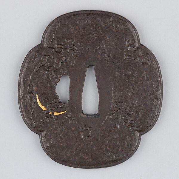 Sword Guard (Tsuba), Iron, gold, silver, copper, Japanese