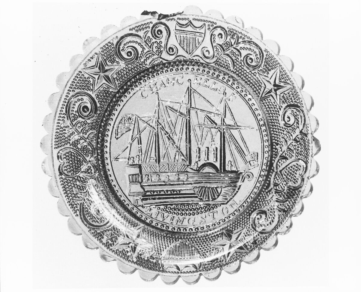 Cup Plate, Boston &amp; Sandwich Glass Company (American, 1825–1888, Sandwich, Massachusetts), Lacy pressed glass, American 