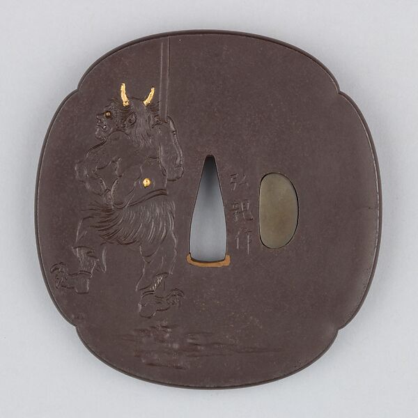 Sword Guard (Tsuba), Iron, gold, silver, copper, copper-gold alloy (shakudō), copper-tin alloy (speculum), Japanese