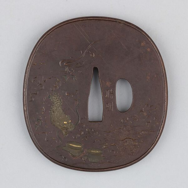 Sword Guard (Tsuba), Iron, gold, silver, copper-silver alloy (shibuichi), copper, Japanese