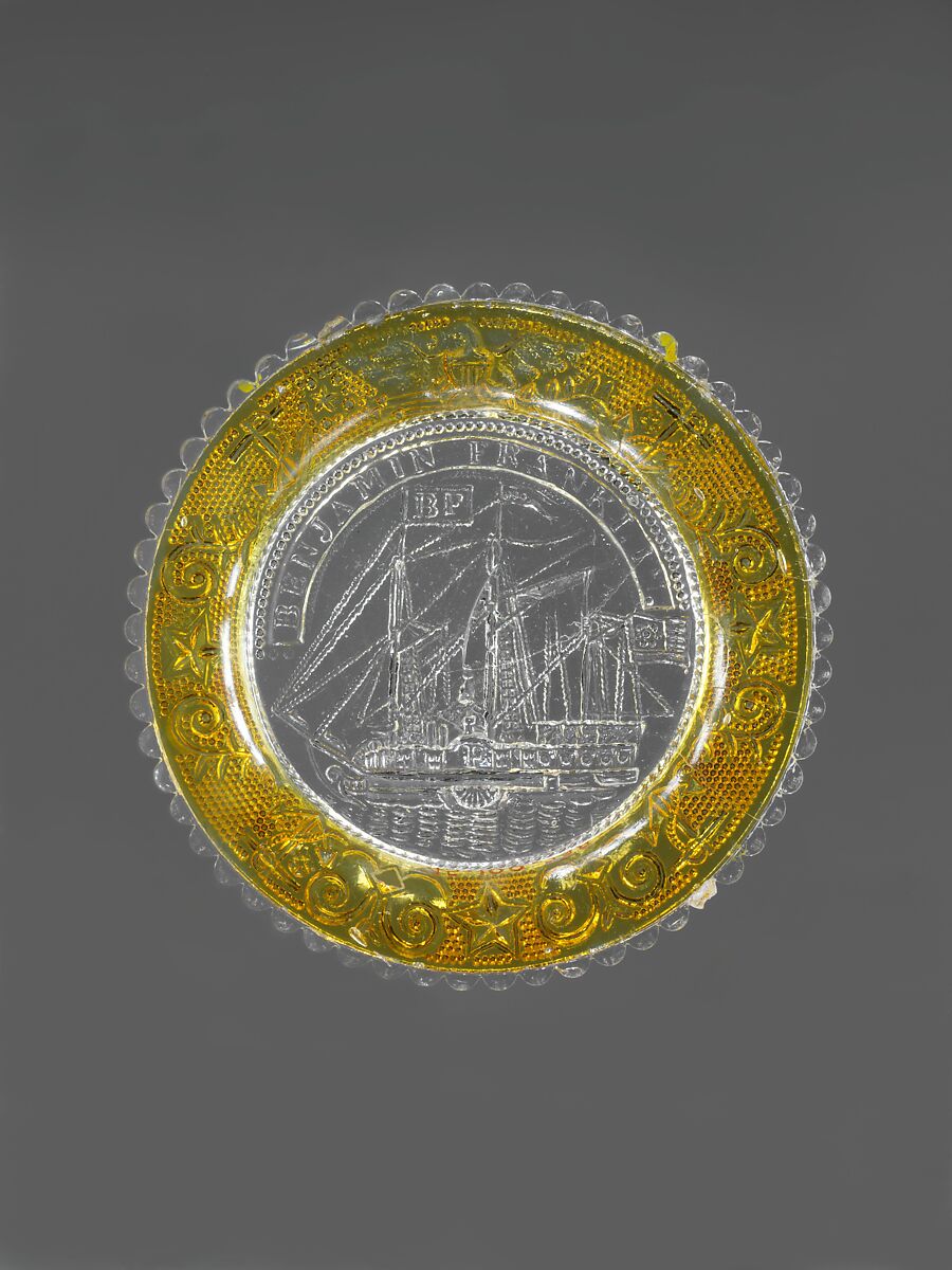 Cup plate, Probably Boston &amp; Sandwich Glass Company (American, 1825–1888, Sandwich, Massachusetts), Pressed glass, American 