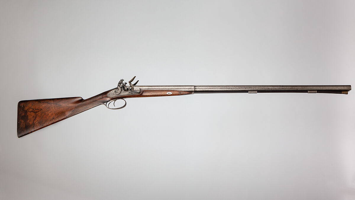 Double-Barreled Side-by-Side Flintlock Shotgun, Joseph Manton &amp; Son, British, London 1834–1838, Steel, wood (walnut), brass, platinum, silver, British, London 