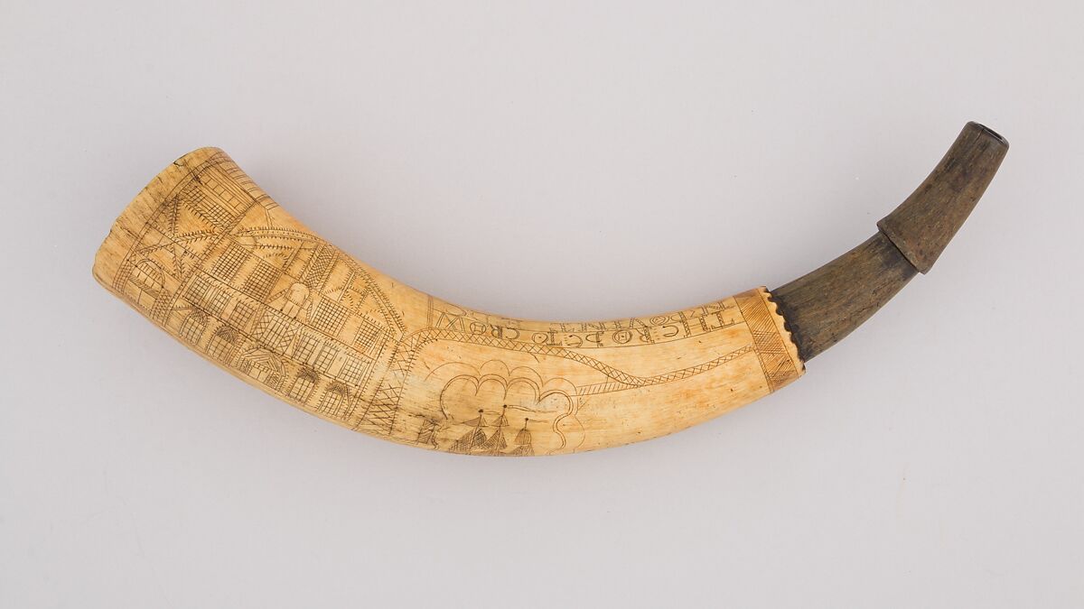 02-375 Cureton© Deluxe Medium Powder Horn - Powderhorns and More