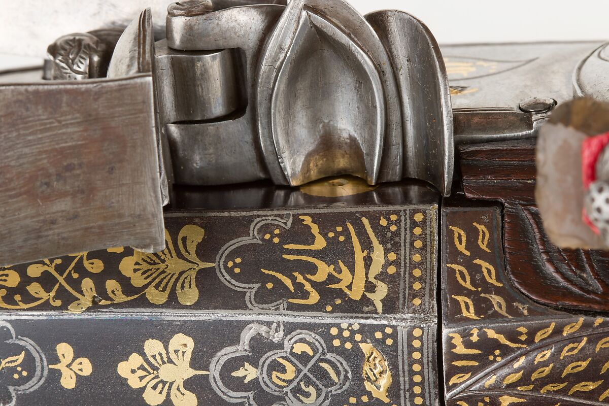 Flintlock Blunderbuss, Steel, wood, silver, gold, copper alloy, Indian, Mysore, Srirangapatna