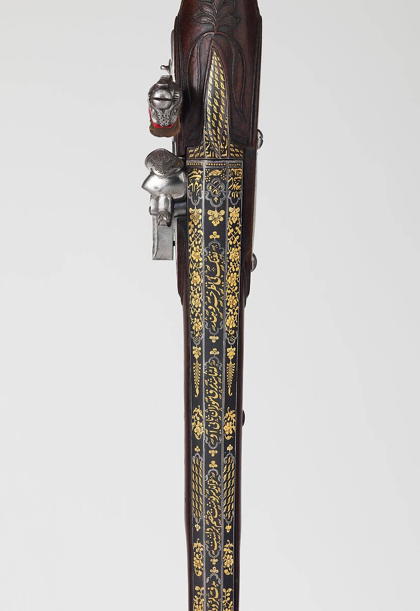 Flintlock Blunderbuss, Steel, wood, silver, gold, copper alloy, Indian, Mysore, Srirangapatna