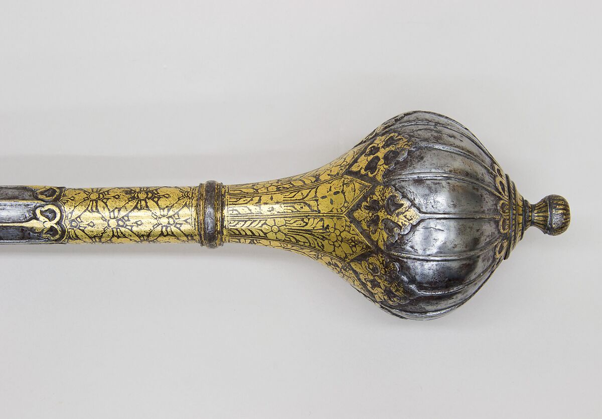 Mace (Gada), Steel, gold, Indo-Persian