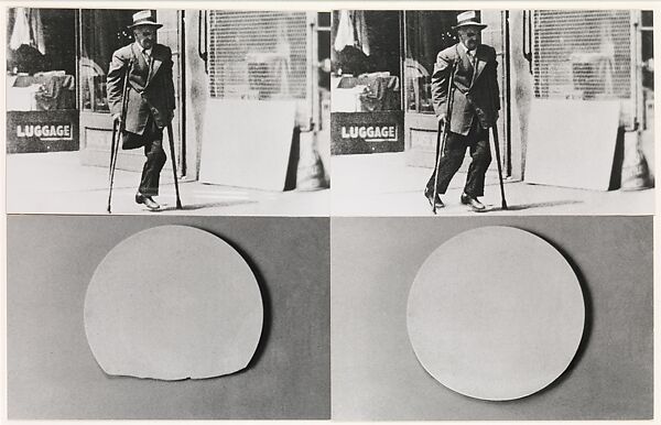 Repair/Retouch Series: An Allegory on Wholeness (Plate and Man with Crutches), John Baldessari (American, National City, California 1931–2020 Los Angeles), Gelatin silver prints 