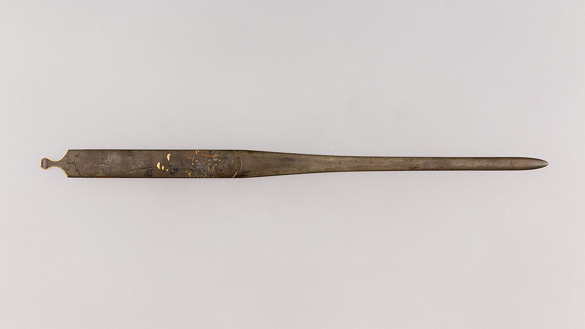 Hair Dressing Tool (Kogai), Copper, copper-gold alloy (shakudō), copper-silver alloy (shibuichi), gold, silver, Japanese 