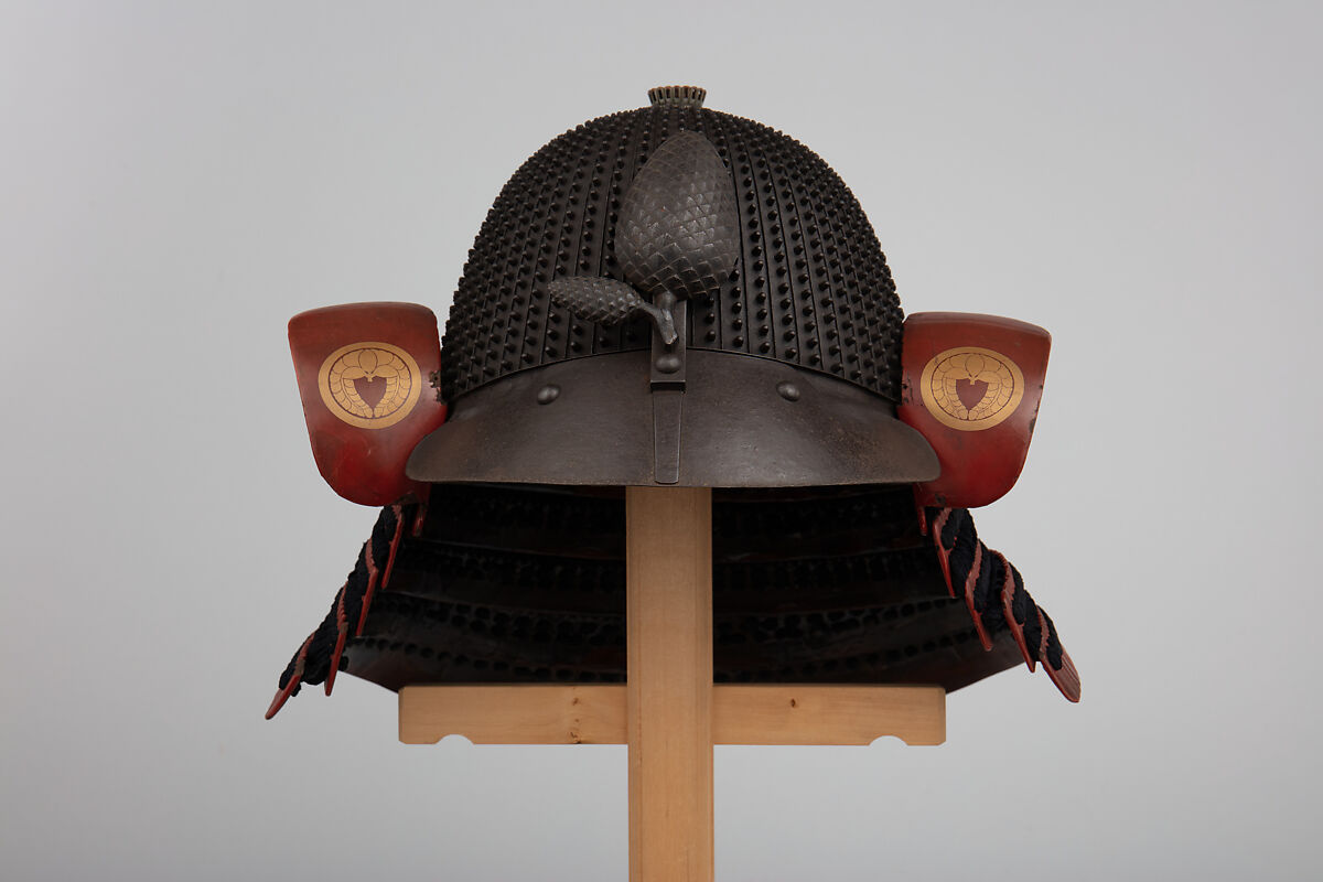 Helmet (<i>Hoshi- Kabuto</i>) in the 16th-Century Style, Inscribed by Saotome Ienari (Japanese, Gunma Prefecture, active late 17th–early 18th century), Iron, lacquer, silk, Japanese