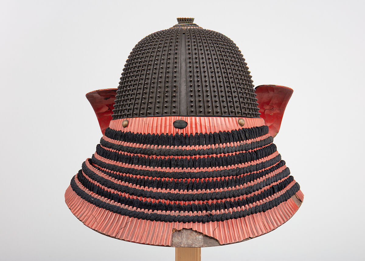 Helmet (<i>Hoshi- Kabuto</i>) in the 16th-Century Style, Inscribed by Saotome Ienari (Japanese, Gunma Prefecture, active late 17th–early 18th century), Iron, lacquer, silk, Japanese