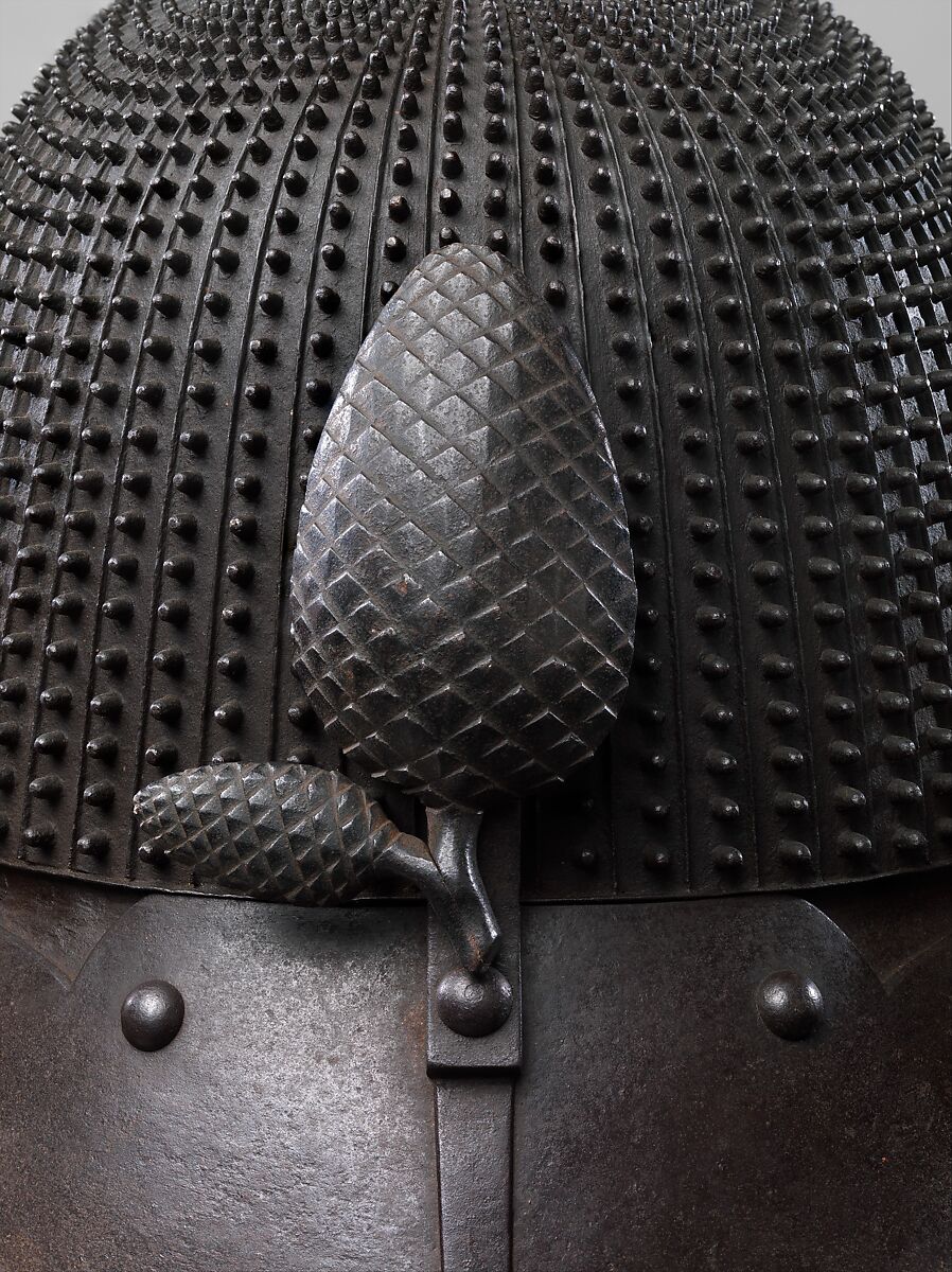 Helmet (<i>Hoshi- Kabuto</i>) in the 16th-Century Style, Inscribed by Saotome Ienari (Japanese, Gunma Prefecture, active late 17th–early 18th century), Iron, lacquer, silk, Japanese