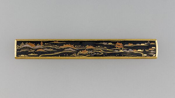 Knife Handle (Kozuka), Copper-gold alloy (shakudō), gold, copper, copper-silver alloy (shibuichi), silver, Japanese 