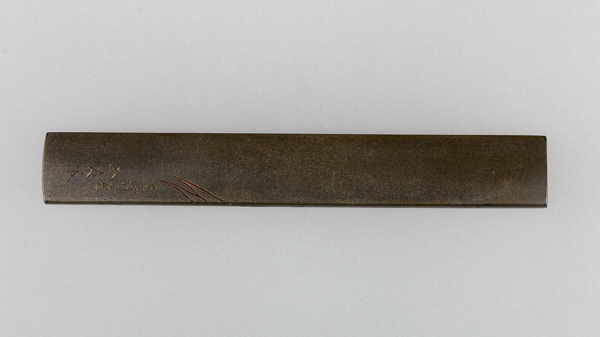 Knife Handle (Kozuka), Copper-silver alloy (shibuichi), silver, Japanese