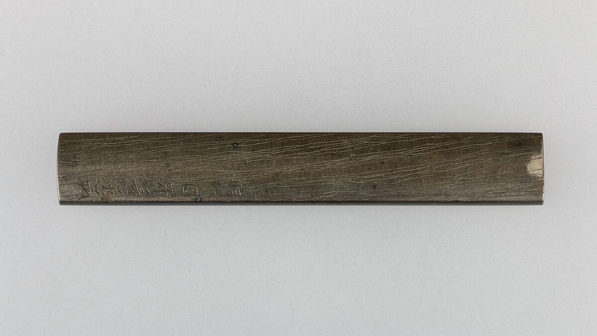 Knife Handle (Kozuka), Iron, gold, copper-silver alloy (shibuichi), Japanese