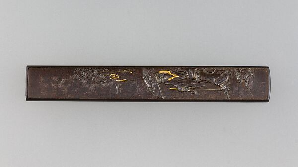 Knife Handle (Kozuka), Iron, gold, silver, copper-gold alloy (shakudō), copper-silver alloy (shibuichi), Japanese 