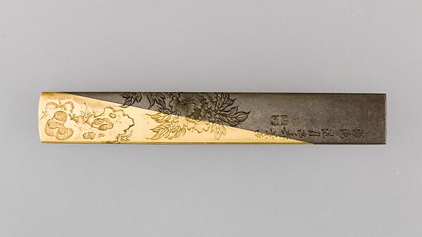 Knife Handle (Kozuka), Copper-silver alloy (shibuichi), gold, silver, brass, Japanese