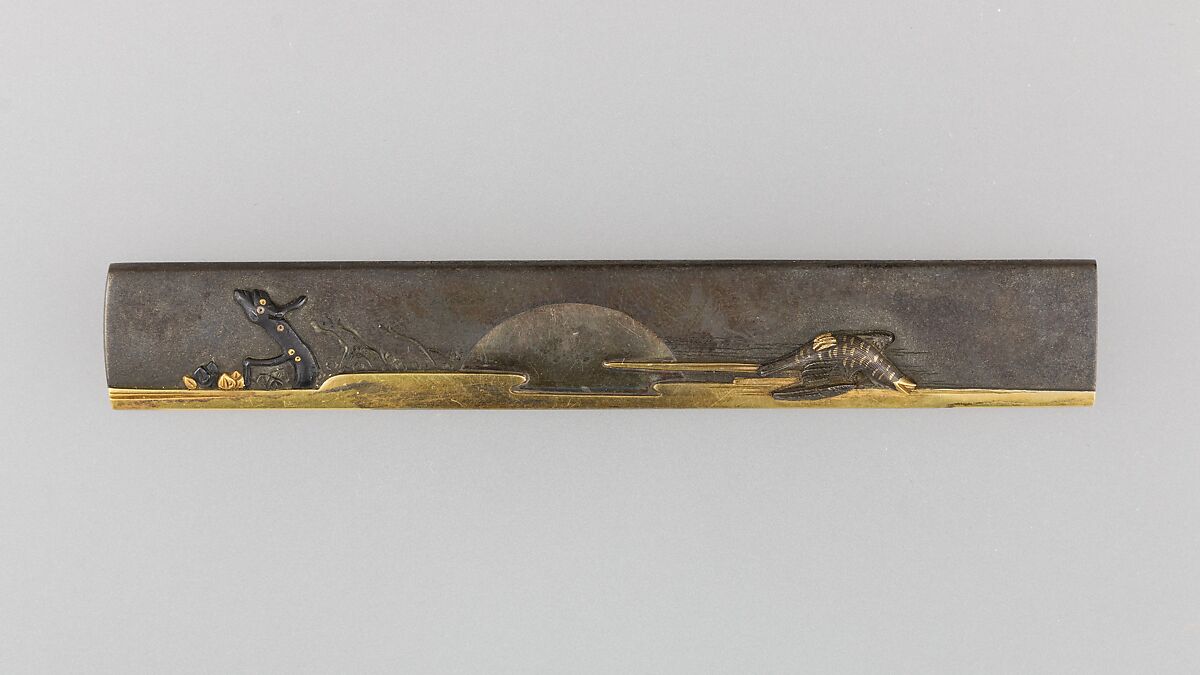Knife Handle (Kozuka), Copper-silver alloy (shibuichi), copper-gold alloy (shakudō), gold, silver, Japanese 