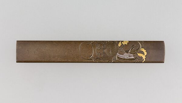 Knife Handle (Kozuka), Copper-silver alloy (shibuichi), gold, silver, Japanese 