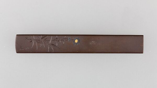 Knife Handle (Kozuka), Iron, gold, silver, Japanese